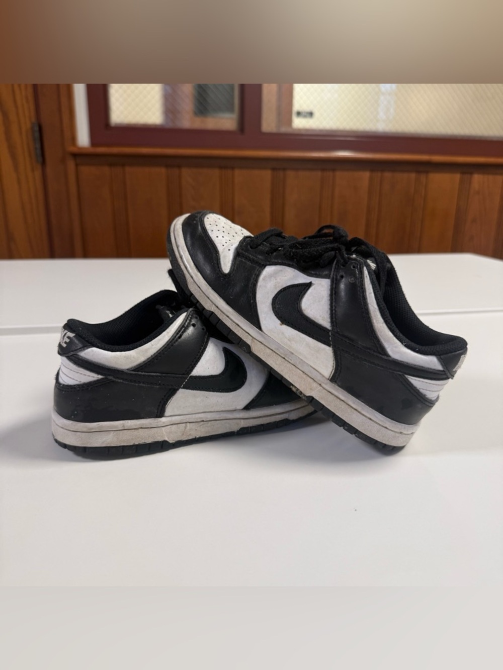 Nike Panda Dunks Size 4.5Y Black and White Low-Top Sneakers